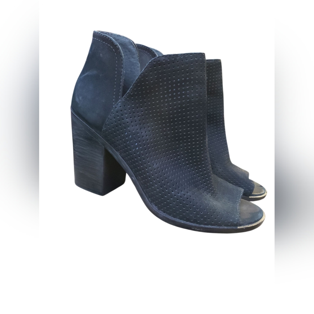 Steve Madden Black Perforated Heeled Boots